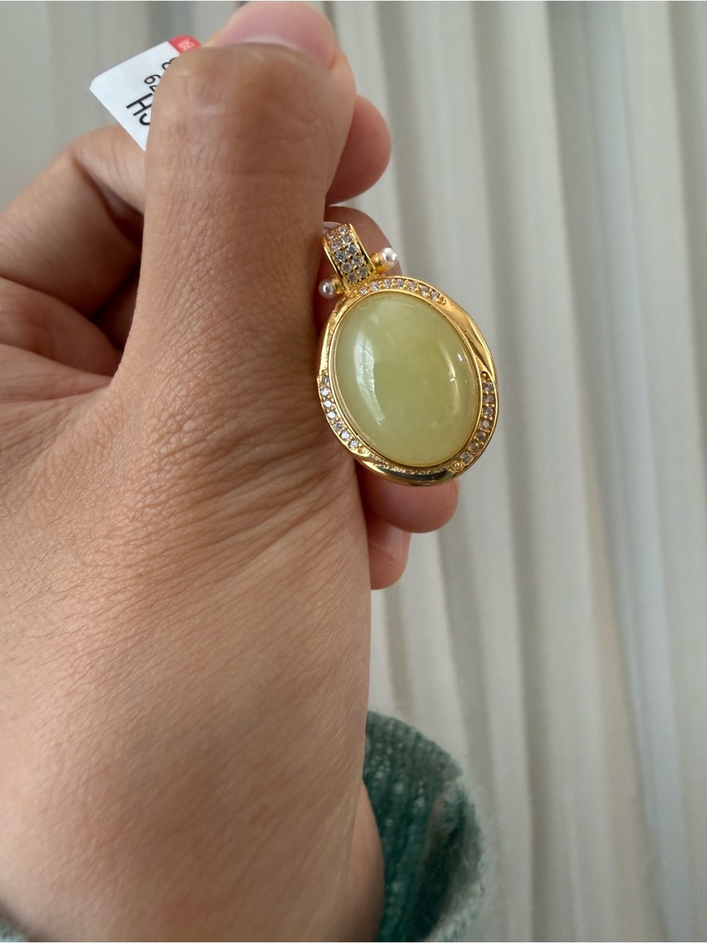 Certified Natural Hetian Jade Pendant with S925 Silver Gilded Setting